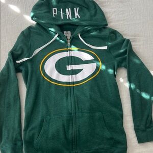PINK Victoria's Secret Green Kids Zip-Up Hoodie